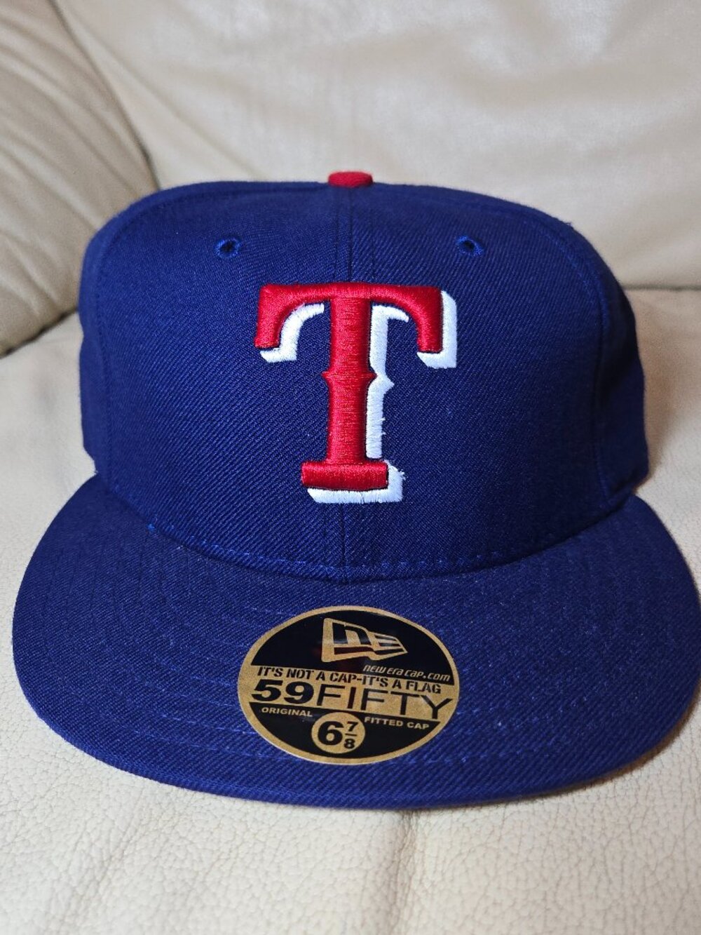Vintage Y2k Texas Rangers NewEra OnField 59FIFTY Fitted Hat Grey Underbrim 6-7/8